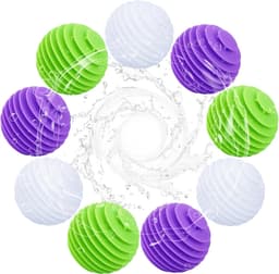 9 stuks drogerballen voor wasdroger, wasballen voor donsjacks, herbruikbare drogerballen, wasbal voor wasmachine, droger, ballen voor thuiskleding (groen, wit, paars) — thumbnail 2