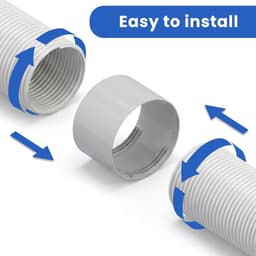 Koppeling voor afvoerslang van draagbare airco - 15cm – universele verlengconnector voor slangen met rechts- en linkse schroefdraad - hittebestendig — thumbnail 2