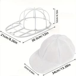 2-stuks Waszak voor petten - Speciaal ontworpen waszak voor petten - 30,5x21x12 cm - Inclusief pettenhouder en waszak - Geschikt voor het reinigen van diverse baseballpetten, vervormt niet snel - Wit — thumbnail 5