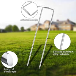 Grondankers Worteldoek - Grondpennen Haringen - Tuin Verankeren - Roestbestendig Staal - 15 cm - Zilver — thumbnail 3