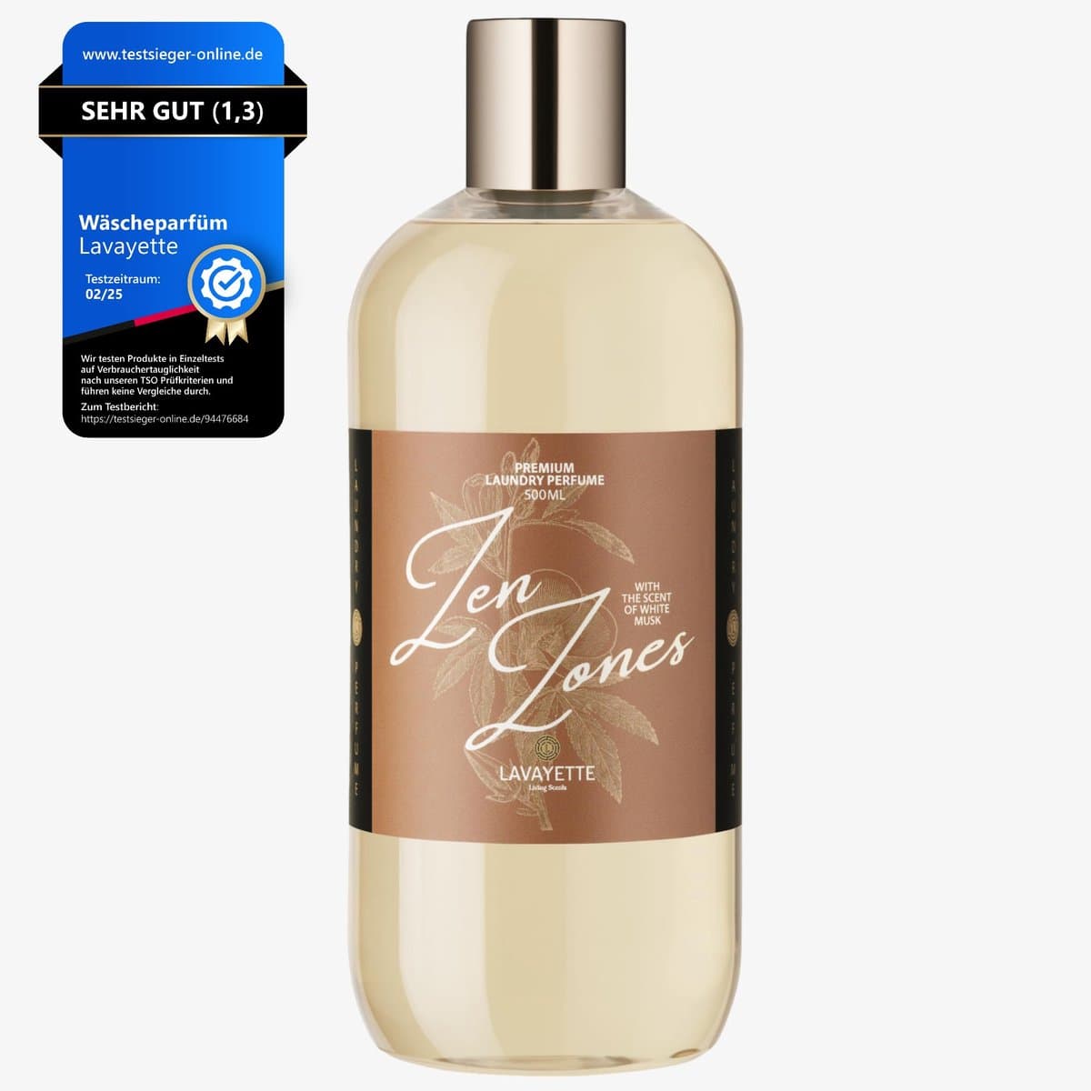 SnelShoppen - Lavayette Premium Wasparfum 500ml, White Musk Geurbooster voor een Zen Zones Sfeer, Geurverspreider voor Huis en Kleding, Luxe Geurervar — afbeelding 1