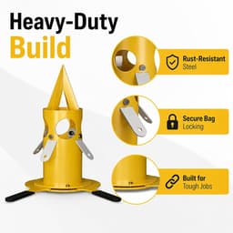 Zware Graanontlader - Zakdispenser Bulkzak - Efficiënt Lossen - Roestbestendig Ontwerp - 46 cm Hoogte - Geel — thumbnail 5
