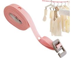 Waslijn Reislijn - Drooglijn Buiten - Kleding Drogen - Winddicht Instelbaar - 3.5 Meter - Roze