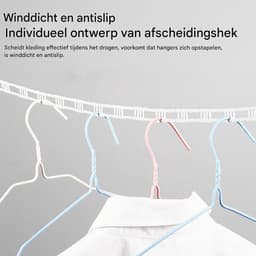 Draagbare Reiswaslijn - Waslijn met Haken - Kleding Drogen - Winddicht Ontwerp - 500 cm - Grijs — thumbnail 2