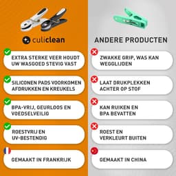 Wasknijpers Bloem, Extra Sterk, 48 Stuks, klassiek groen-wit | Made in France, UV- en weerbestendig, zachte grip zonder afdrukken, ook voor strandhanddoeken, voor binnen en buiten — thumbnail 2