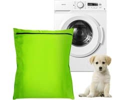 Opbergtas voor huisdieren 65 x 70 cm, groene waszak met ritssluiting voor dierenhaar, wast hondenbedden, beddengoed, dekens, handdoeken, kleding, speelgoed, harnassen
