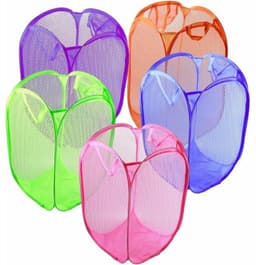 Waszakken Net Pop-up Mesh Opvouwbare - Wasmand Ideaal voor het sorteren van wasgoed - speelgoed, opbergzak, organizer, willekeurige kleur - 5 stuks — thumbnail 1