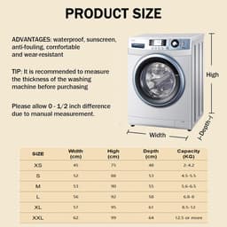 Beschermhoes voor wasmachine en droger (Love, XXL (12,5 kg)) — thumbnail 5