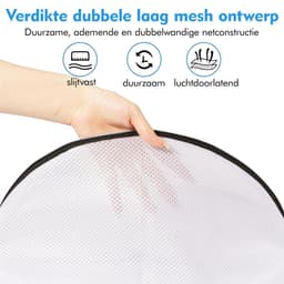 Peysaitr - Waszak - Wasschoenen zakken - Met zwart rits - bescherming - wasmachine - reisopberger - ademend net - wit - 42x24x24cm - 2 stuks — thumbnail 3