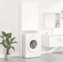 WNHB® Wasmachine Ombouw Kast – Verhoger & Opbergmeubel – Houten Wasmachinekast – Wit – Met Extra Opbergruimte — thumbnail 4