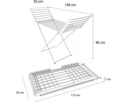 ZRSS® Elektrisch Droogrek - Droogtoren met Verwarming - Handdoekrek - Verwarmd Drogen - Inklapbaar - Wit