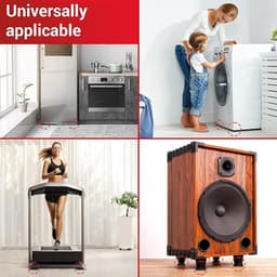 Lexium Anti Trillingsmat Wasmachine - en Wasdroger - Geluidsdempende Antislip Mat - Rubber Mat Trillingsdempers - Trillingsdempers wasmachine – Extra dik - Voetjes wasmachine & droger - Wasmachine demper – Anti trillings - vibratie - dempers pads – A — thumbnail 4