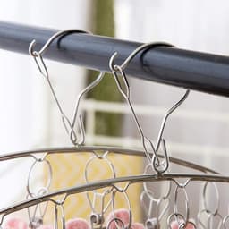 4 stuks roestvrijstalen wasrek kleerhanger met 10 clips – winddicht droogrek voor sokken, babykleding, ondergoed, handdoeken en meer — thumbnail 5