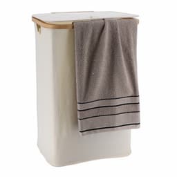Tendance Wasmand met deksel - bamboe hout - 70L - naturel wit - 60 x 40 x 30 cm - was sorteren — thumbnail 2
