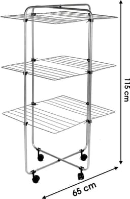 Urban Living Wasrek/droogrek - zilver - metaal - 65 x 65 x 115 cm - staand — thumbnail 2