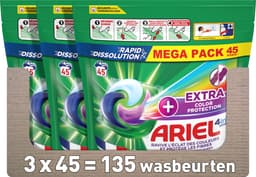 Ariel 4in1 PODS Wasmiddel Pods + Extra Kleurbescherming en Vezelbescherming- 3 x 45 Wasbeurten — thumbnail 1