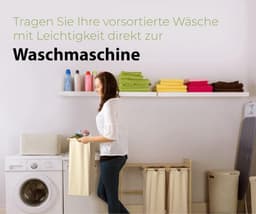 Equivera Wasmand 3 Vakken - Wassorteerder - Driedelige Wasmand - Organizer Kleding - Laundry Basket - Wasbox — thumbnail 3