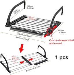 Opvouwbaar Droogrek voor Balkon en Radiator - Compact Kleding Droogrek (31x39cm) — thumbnail 2
