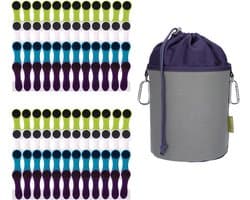 Wasknijpers set met spiraalveren en softgrip - 48 stuks in diverse kleuren