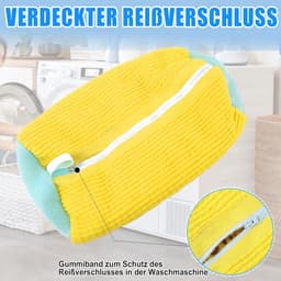Schoenwaszakken 2 Stuks - Beschermende Waszak voor Schoenen met Ritssluiting - Voorkom Vervorming en Kleurverlies - Geschikt voor Wasmachine - Geel — thumbnail 5