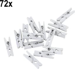 72x Mini Houten Knijpers Wit — thumbnail 1