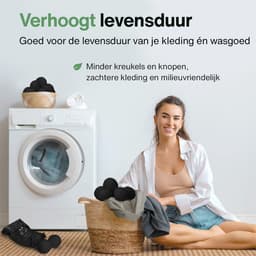 2BEHOME XL Drogerballen Voor Wasdrogers - 6 Stuks - Gemaakt van 100% Nieuw-Zeelandse Schapen Wol - Wasdrogerballen - Droogballen - Droger Ballen - Dryer Balls - Zwart — thumbnail 3