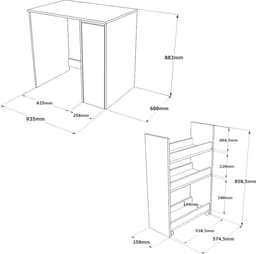 SA1 Badkamerkast | 100% MELAMINE | Walnoot, Wit - Emob - Wasmachine Ombouw - Wit; Bruin - Melamine; Spaanplaat — thumbnail 2