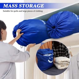 2 stuks waszakken voor op reis, vuile was, wasverzamelaar, waszak, grote opvouwbare wasmand, opbergtas, wasmand voor buiten, wasbak, stof, 120 l, donkerblauw — thumbnail 5