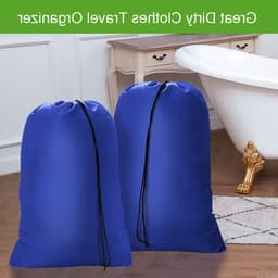 Grote Waszakken met Trekkoord 60x80cm - 2 Stuks Vouwbare Opbergzakken voor Kleding, Speelgoed en Campinggebruik — thumbnail 3