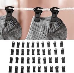 Wasknijpers - Kledingclips - Kleding Ophangen - Antislip Ontwerp - 40 Stuks - Zwart — thumbnail 4