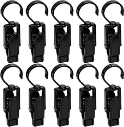 Wasknijpers - Klemmen Haken - Alles Ophangen - 360 Graden Draaibaar - 10 Stuks - Zwart — thumbnail 1