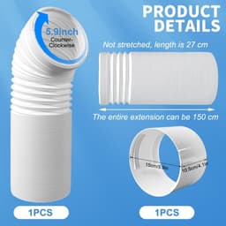 Afvoerslang Airco - Mobiele slang - Ventilatie Optimaliseren - Flexibel en uittrekbaar - Diameter 150 mm - Zwart — thumbnail 2