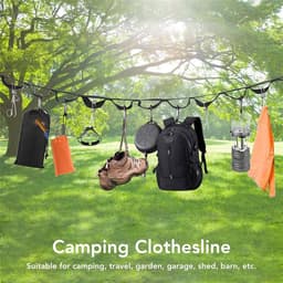 Droogrek Camping - Reis Waslijn - Buiten Drogen - Multifunctioneel Ontwerp - 1 Meter - Zwart — thumbnail 4