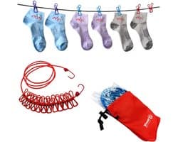 Reis Kledinglijn - Draagbare Hanger - Outdoor Drogen - Met Clips - 1.9 Meter - Groen