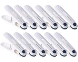 Plastic wasknijpers - Antislip clips - Was ophangen - Zachte rubberen kaken - 12 stuks - Diepblauw beige