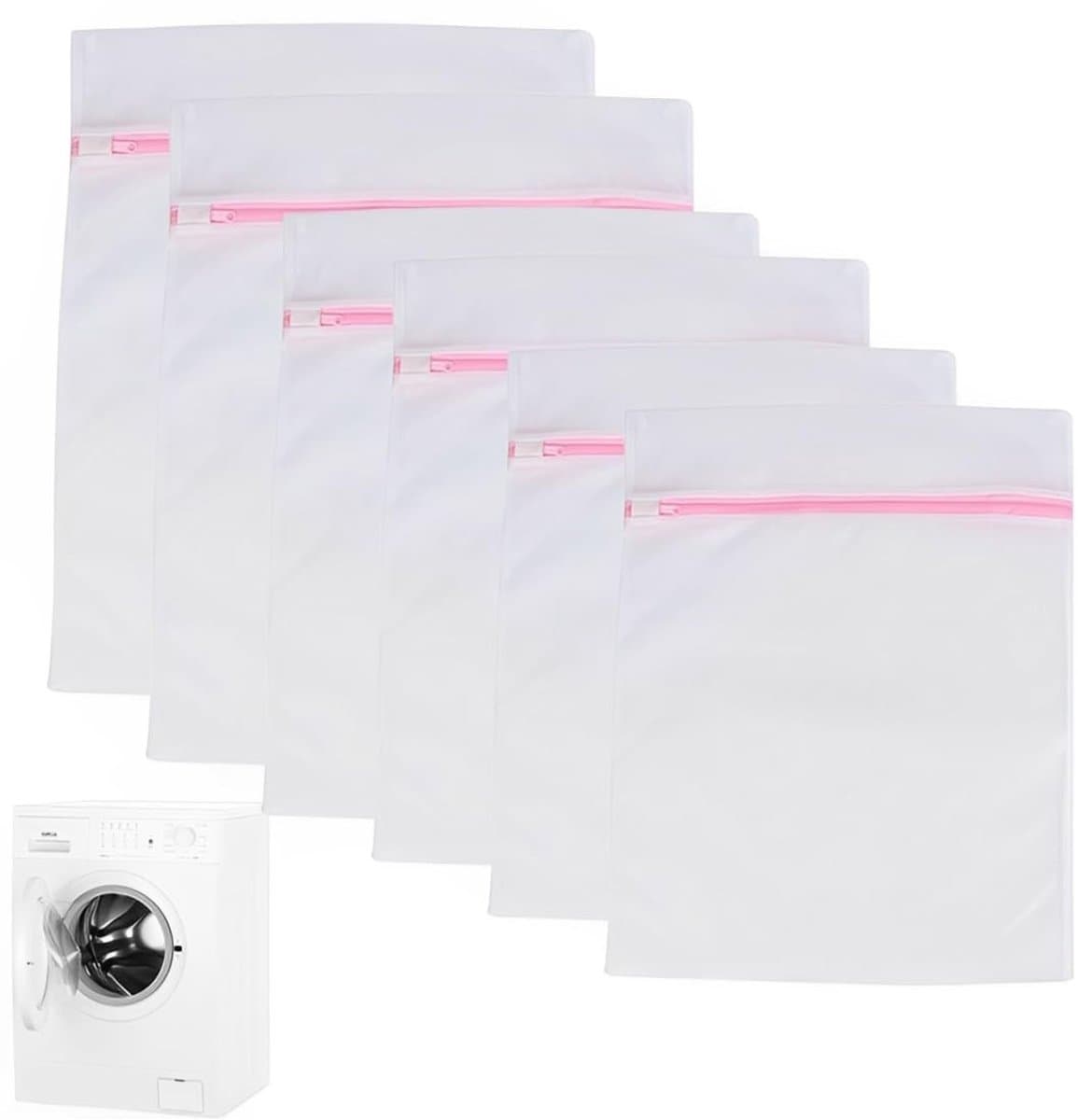 ZEYNOMAX- Waszak 6-delig - Waszakken voor wasgoed - Waszak met ritssluiting - Wasnet groot/medium/klein - Bescherming voor delicate kleding - Duurzaam en robuust — afbeelding 1