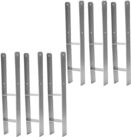 H-anker paaldrager - Paalhouder grondanker - Houtconstructies verstevigen - Verhoogde materiaaldikte 47 mm - 600 mm lengte - Zilver — thumbnail 1