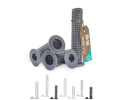 Zeefhuls Composietmortel - Kunststof Ankerhuls Injectiemortel - Betrouwbare Ankerbevestiging - Fijne Netstructuur Mortelbesparing - 12 x 60 mm 10 stuks