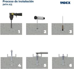 Hoge Lastankers - Keilankers Roestvrij Staal - Structurele Bevestigingen - Roestvrij Staal A2 Kwaliteit - M6 x 120 mm - Grijs — thumbnail 3