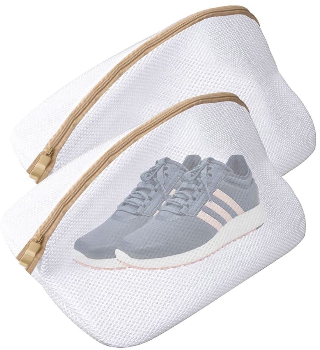 Allecto - 2 Stuks Waszakken Voor Schoenen - Herbruikbaar Wasnet - Wit - Bescherm Je Schoenen - Ideaal Voor In De Wasmachine - Perfect Voor Organisatie — afbeelding 1