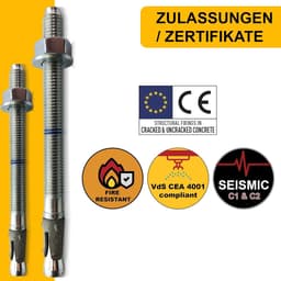Heavy Duty Pluggen - Betonankers Keilbouten - Hoge Lasten Bevestigen - ETA Goedgekeurd - M12x180 10 stuks - Verzinkt — thumbnail 4