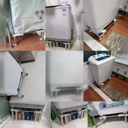 Wasmachine Onderstel - Verstelbare Standaard Frame - Stabiliseren Apparaten - Antivibratie Ontwerp - 36-55 cm - Roestvrij — thumbnail 4