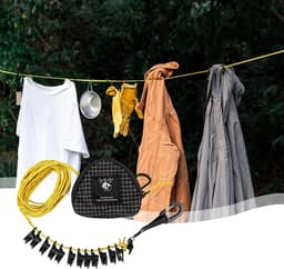 Reiswaslijn Draagbaar - Waslijn Camping - Kleding Drogen - Winddicht Ontwerp - Tot 7 meter - Zwart — thumbnail 5
