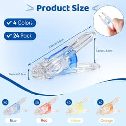 Wasknijpers Kunststof - Kledingklemmen Handdoek - Kleding Droog Houden - Sterke Winddichte Grip - 24 Stuks - Multi Color — thumbnail 2