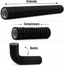 Flexibele Buisslang Van 150 MM - 5M PVC-Afvoerslang Voor Wasdroger - Ventilatieafvoerslang Voor Hvac Kweektent Lasersnijder — thumbnail 4