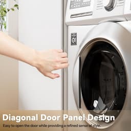 Wasmachinekast, 96 x 66 x 96 cm, bovenbouwkast, wasmachine of wasdroger, moderne ombouwkast, kast voor wasmachine en wasdroger met opslag voor keuken en badkamer (A) — thumbnail 4