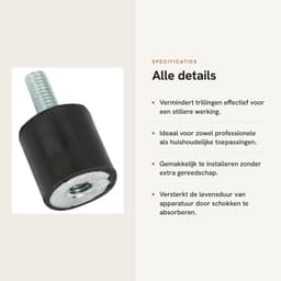 Dailygoods- Schokdempers 4 Stuks - Rubberen Steunen - Anti-vibratie Voeten - Silentblock - Geschikt voor Airconditioning - Materiaal: Rubber/Metaal - Rubberen Buffers — thumbnail 5