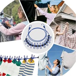 Waslijn met Clips - Drogere Lijn - Buiten Kleding Drogen - Winddicht Elastisch - Tot 3.7 Meter - Rood — thumbnail 4