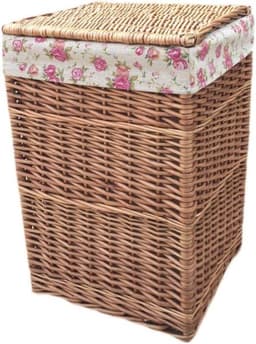 Wasmand Vierkant - Wasbox Riet - Kleding Opbergen - Licht Gestoomde Wilg - 35 x 50 x 34 cm - Roze — thumbnail 1