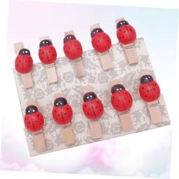 Houten Clips - Mini Knijpers - Decoratie Foto's - Natuurlijk Hout - 3.5 cm - Gekleurd — thumbnail 2